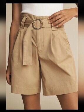 Anthropologie Maeve‎ Khaki Longline O Ring Belt Shorts